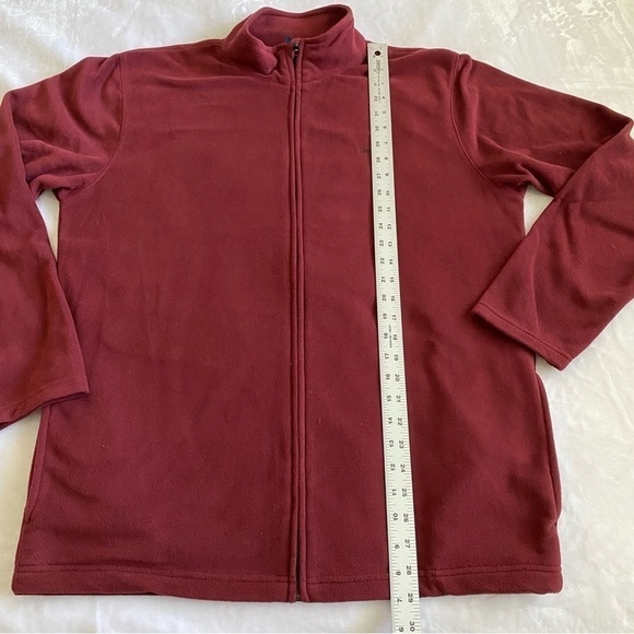 Reebok | Fleece Zip Up Jacket | Maroon | Size: Large - Picture 8 of 9